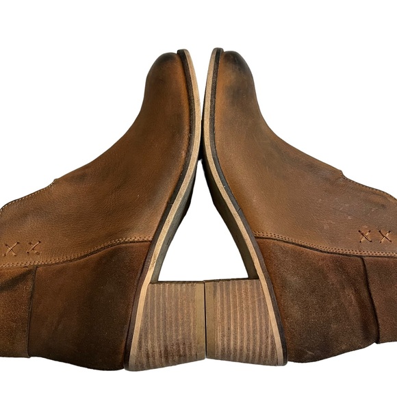 Diba Brown Leather/Suede Ankle Boot with Front Cutout, Sz 8.5 - Picture 9 of 13